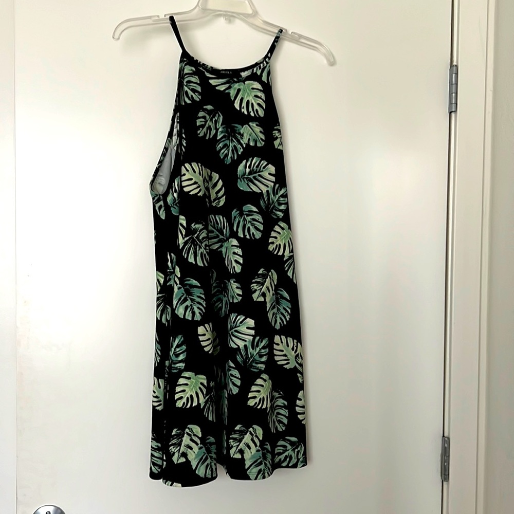 Tropical leaf swing dress